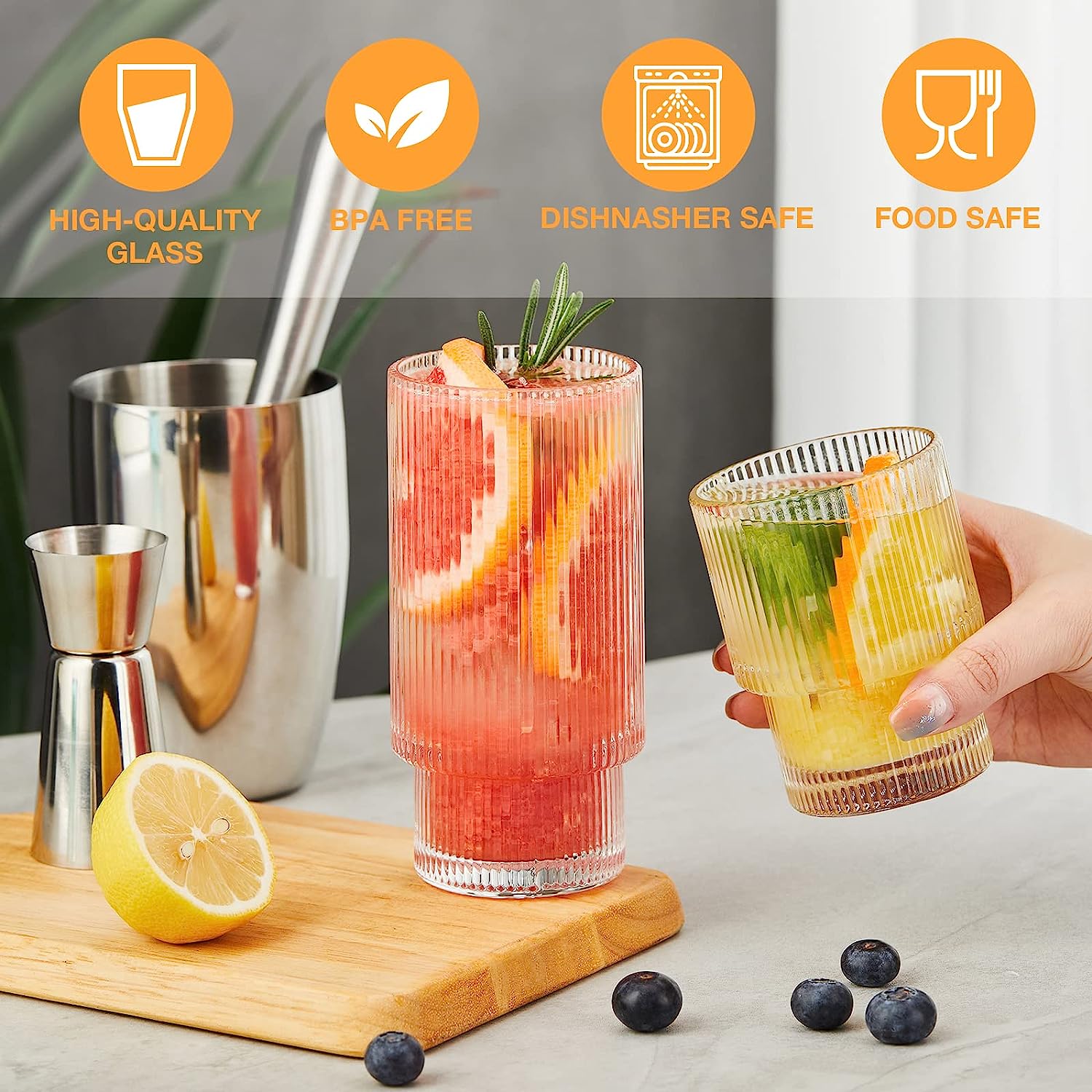 Cocktail Glasses Drinks Set - baristto