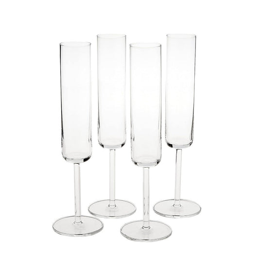 Crystal Champagne Glasses Flutes Set Of 4 - baristto