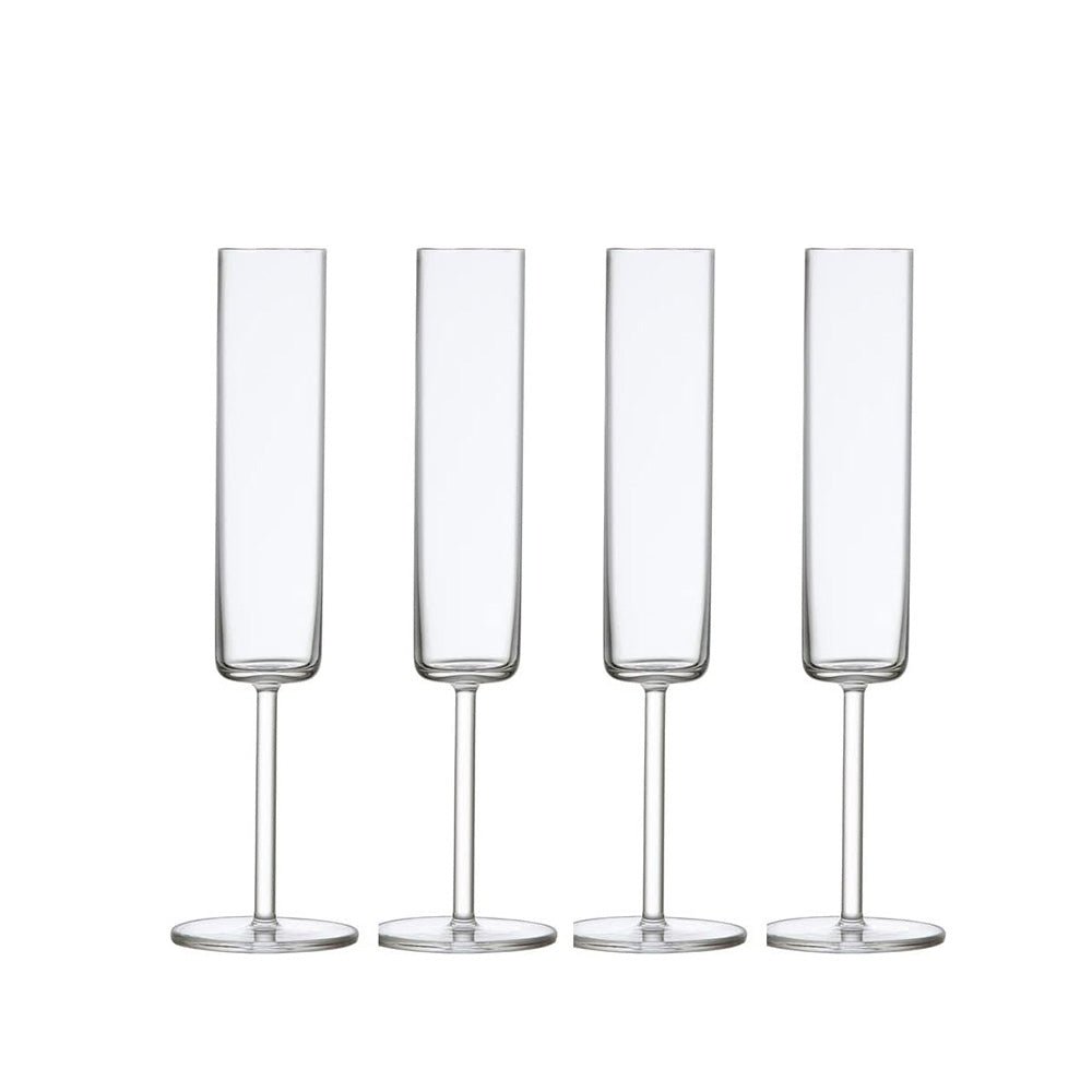 Crystal Champagne Glasses Flutes Set Of 4 - baristto