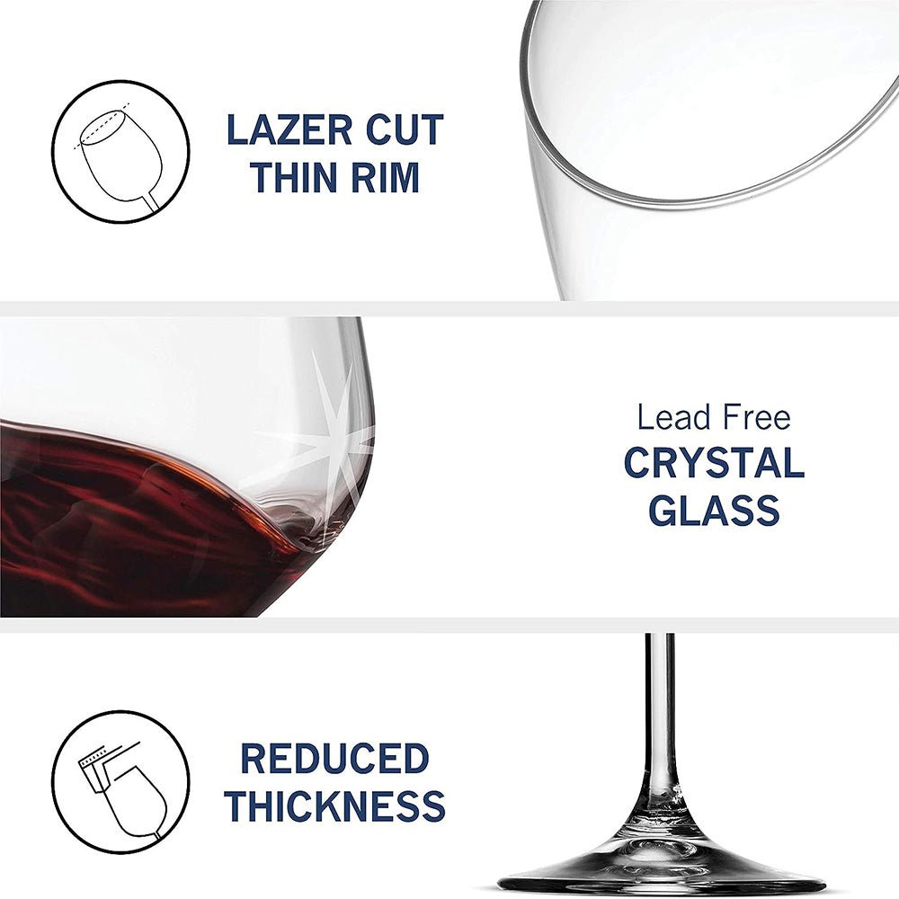 Crystal Red & White Wine Glasses Set Of 4 - baristto