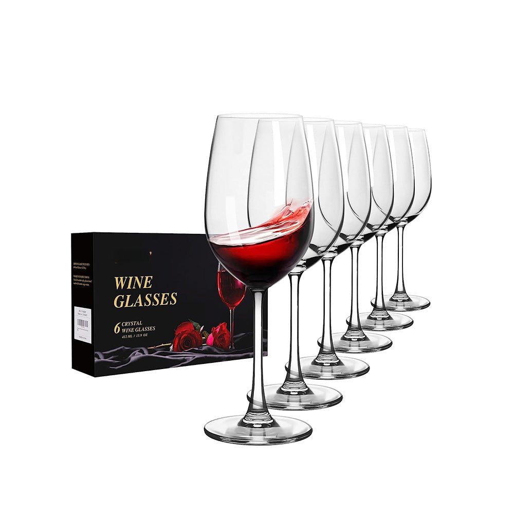 Crystal Red & White Wine Glasses Set Of 6 - baristto