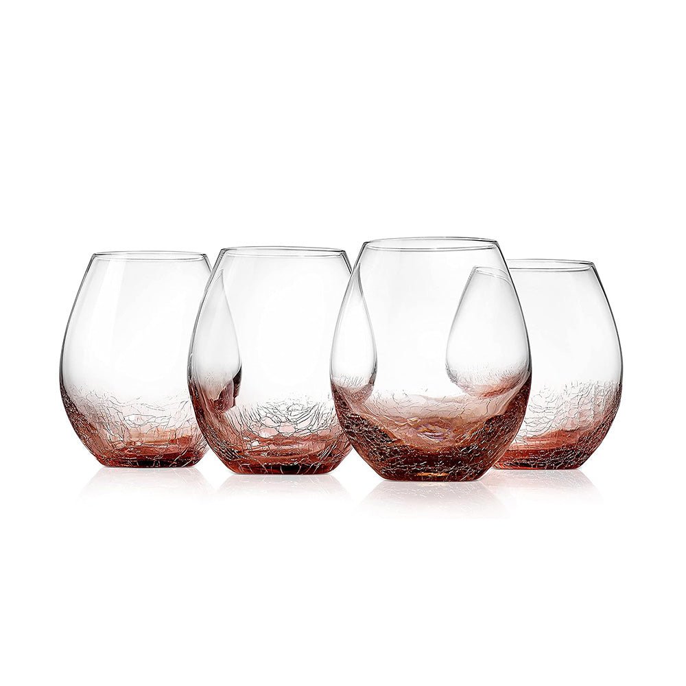 Crystal Stemless Wine Glasses Set of 4 - 19 oz - baristto