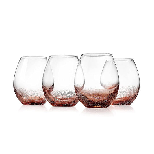 Crystal Stemless Wine Glasses Set of 4 - 19 oz - baristto