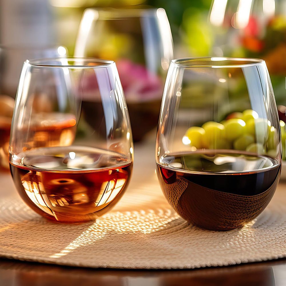 Crystal Stemless Wine Glasses Set of 4 - 20 oz - baristto