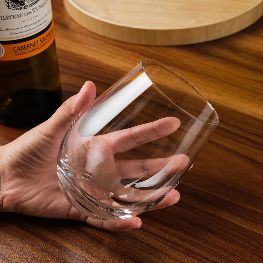 Crystal Stemless Wine Glasses Set of 4 - 20 oz - baristto