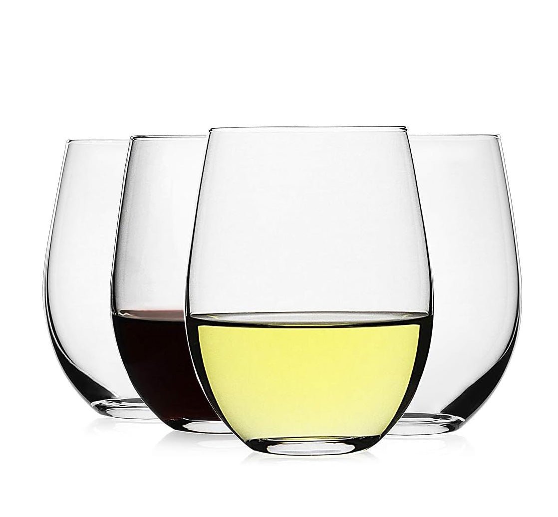 Crystal Stemless Wine Glasses Set of 4 - 20 oz - baristto
