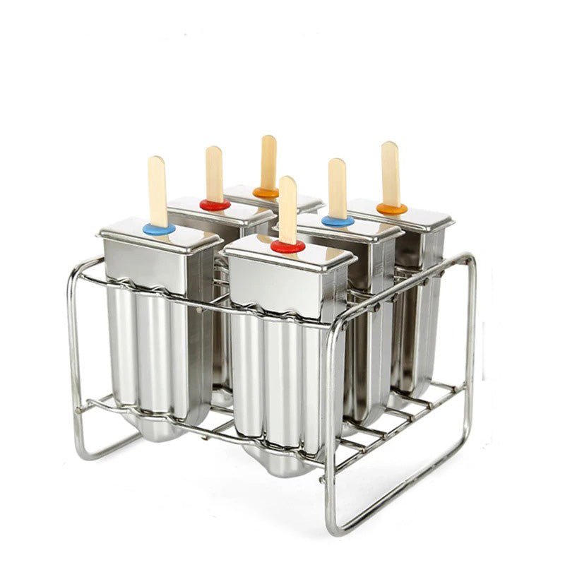 Stainless Steel Ice Cream Popsicle Molds, Square molds - baristto