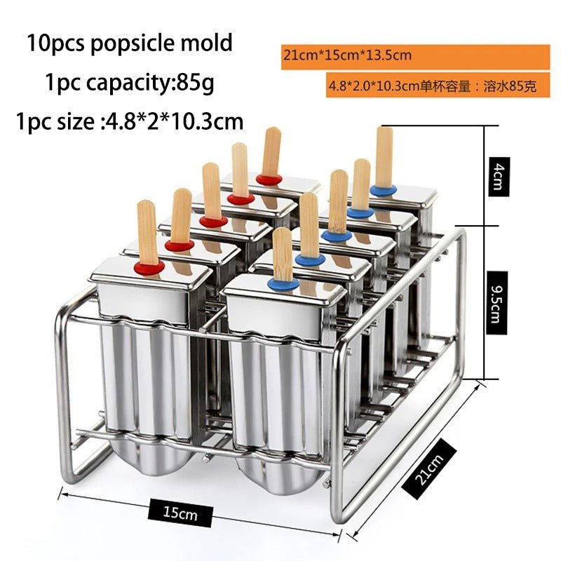 Stainless Steel Popsicle Molds, Ice Square Pop Mold - baristto